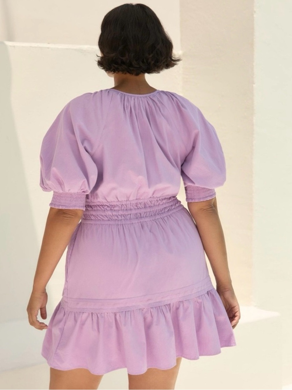Anthropologie Lilac Puff-Sleeve Mini Dress - Picture 2 of 15